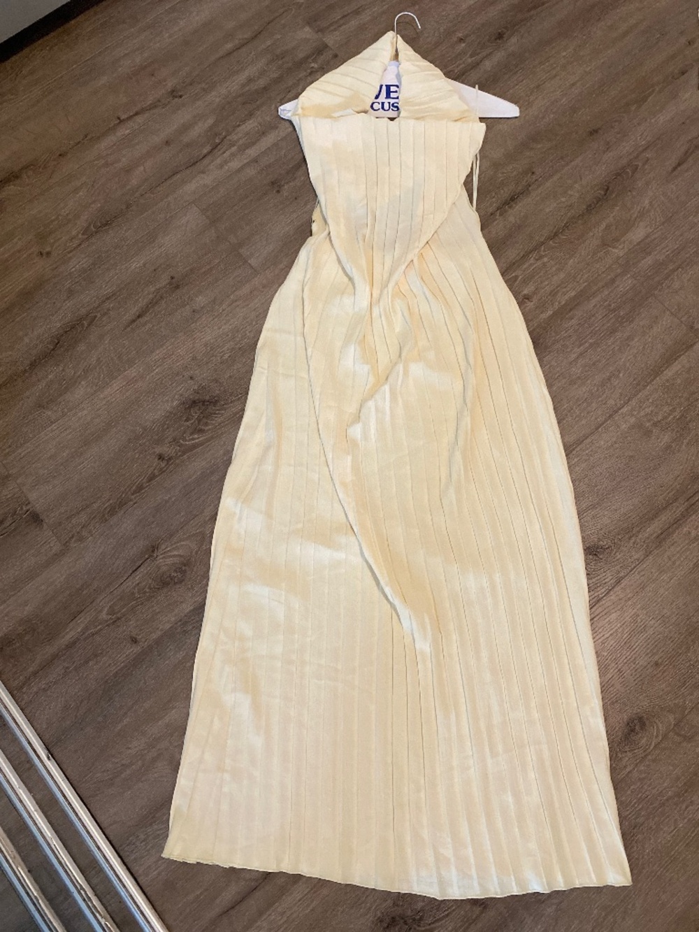 Long Yellow Halter Dress